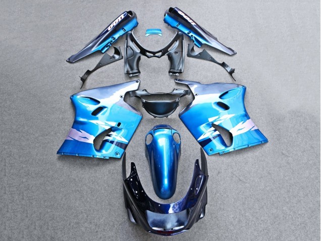 1993-2003 Kawasaki ZZR1100 Motorcycle Fairings - Glossy Blue Grey UK