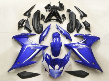 Best 2009-2015 Yamaha FZ6R Motorcycle Fairing - Blue White UK