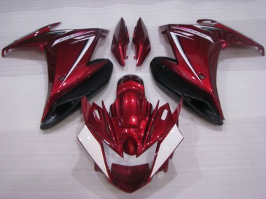 Best 2009-2015 Yamaha FZ6R Motorcycle Fairings - Red White Black UK