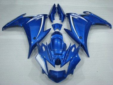 Best 2009-2015 Yamaha FZ6R Motorcycle Fairings - Blue White UK