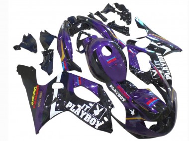 Best 1996-2007 Yamaha YZF600R Thundercat Motorcycle Fairings - Dark Purple Black White Rizoma Playboy UK