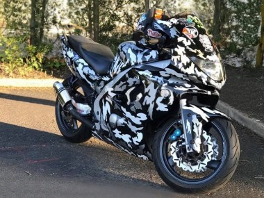 Best 1996-2007 Yamaha YZF600R Thundercat Motorcycle Fairings - Black White Grey Camouflage UK