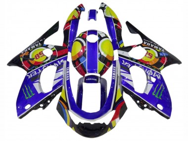 Best 1996-2007 Yamaha YZF600R Thundercat Motorcycle Fairings - Blue Black White Yellow Monster 46 UK