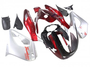 Best 1997-2007 Yamaha YZF 1000R Thunderace Motorcycle Fairings - Red Silver Thunderace UK