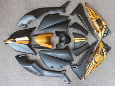 Best 2012-2014 Yamaha TMAX530 Motorcycle Fairings - Matte Black Gold UK