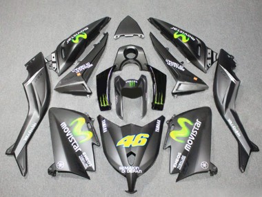 Best 2012-2014 Yamaha TMAX530 Motorcycle Fairings - Matte Grey Yellow Semakin Didepan ENEOS Yamalube MoviStar 46 UK