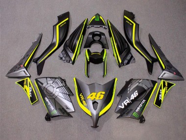 Best 2012-2014 Yamaha TMAX530 Motorcycle Fairings - Matte Grey Yellow Monster 46 UK