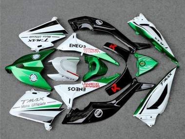 Best 2012-2014 Yamaha TMAX530 Motorcycle Fairings - White Green Black Semakin Didepan ENEOS UK