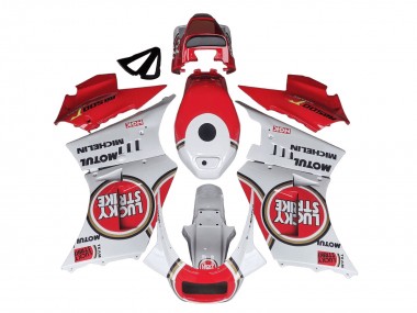 Best 1984-1987 Suzuki RG400 RG500 RG400/500 Motorcycle Fairings - White Red Lucky Strike Motul Michelin UK