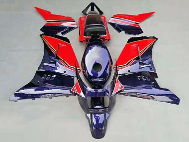Best 1984-1987 Suzuki RG400 RG500 RG400/500 Motorcycle Fairings - Glossy Dark Blue Red UK
