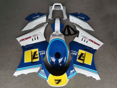 Best 1984-1987 Suzuki RG400 RG500 RG400/500 Motorcycle Fairings - White Blue Yellow 7 UK