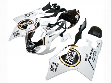 Best 2003-2006 Aprilia RSV1000 Motorcycle Fairings - White Black Lucky Strike Motul Michelin UK