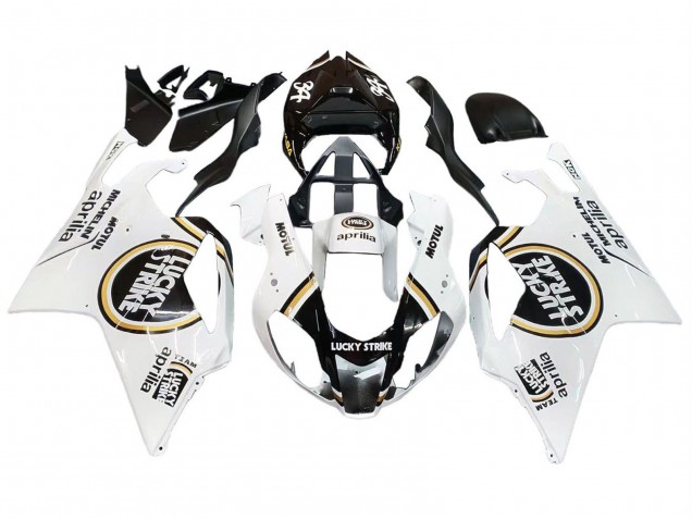 2003-2006 Aprilia RSV1000 Motorcycle Fairings - White Black Lucky Strike Motul Michelin UK