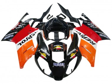 Best 2003-2006 Aprilia RSV1000 Motorcycle Fairings - Orange White Red Black Repsol UK