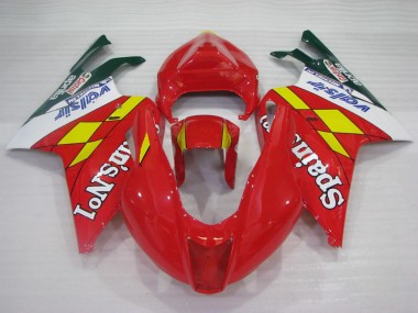 Best 2003-2006 Aprilia RSV1000 Motorcycle Fairings - Red Yellow White Spains No1 Valsir Castrol UK