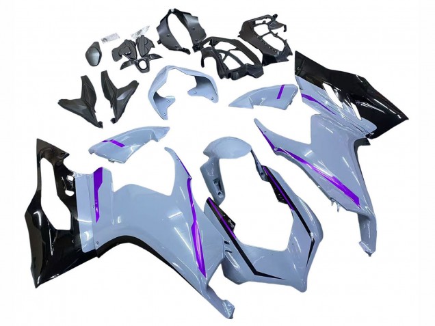 2020-2024 Ducati Panigale V2 Motorcycle Fairings - Glossy Grey Purple Glossy Black UK