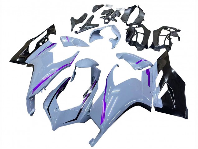 2020-2024 Ducati Panigale V2 Motorcycle Fairings - Glossy Grey Purple Glossy Black UK