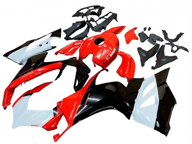 2020-2024 Ducati Panigale V2 Motorcycle Fairing Kits - White Red Glossy Black UK