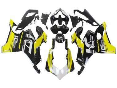 Best 2020-2021 Ducati Panigale V4 V4S Motorcycle Fairings - Yellow White Glossy Black UK