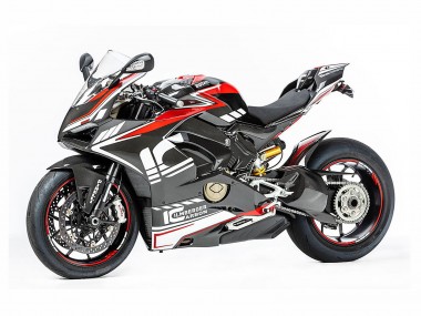 Best 2018-2019 Ducati Panigale V4 V4S Motorcycle Fairings - Red Black Grey Aruba 45 UK