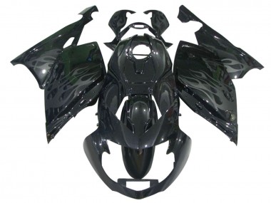 Best 2005-2010 BMW K1200S Motorcycle Fairings - Glossy Black Grey Flame UK