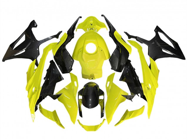 2023-2024 BMW S1000RR Motorcycle Fairings - Yellow Black Carbon Fiber UK