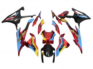 Best 2019-2022 BMW S1000RR Motorcycle Fairings - Light Blue Red Gold UK