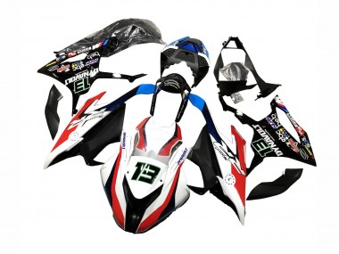 Best 2019-2022 BMW S1000RR Motorcycle Fairings - Black White Red 13 UK