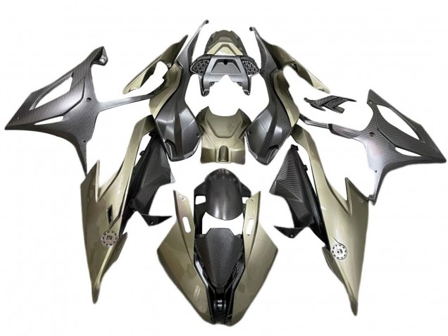 2019-2022 BMW S1000RR Motorcycle Fairings - Clay Green Carbon Fiber UK