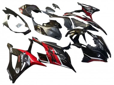 Best 2019-2022 BMW S1000RR Motorcycle Fairings - Black Dark Red UK
