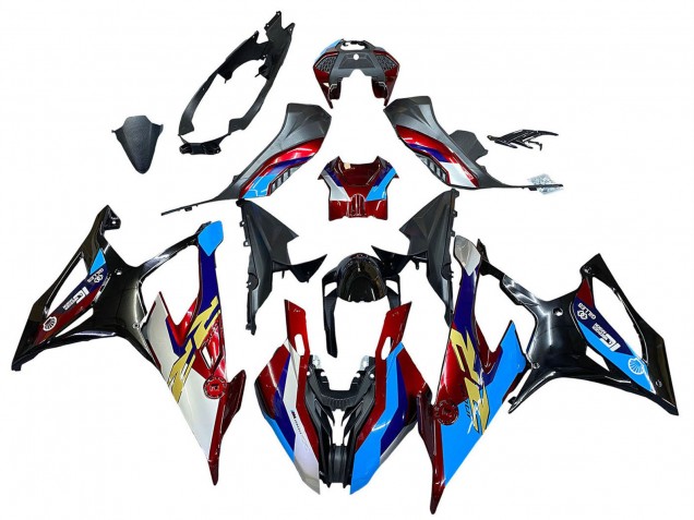 2019-2022 BMW S1000RR Motorcycle Fairing - White Blue Red Black UK