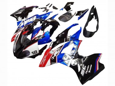 Best 2017-2018 BMW S1000RR Motorcycle Fairings Kits - White Blue Red Glossy Black UK