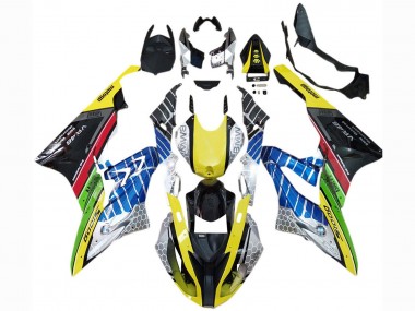 Best 2017-2018 BMW S1000RR Motorcycle Fairings - Yellow Blue Red Green Black VR UK