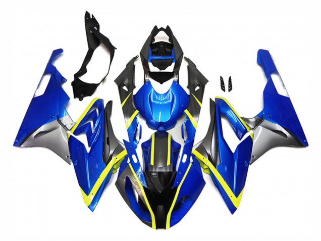 2015-2016 BMW S1000RR Motorcycle Fairings - Silver Yellow Blue UK
