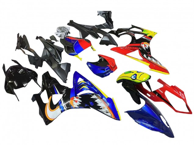 2009-2014 BMW S1000RR Motorcycle Fairings - Red Blue Yellow Shark UK