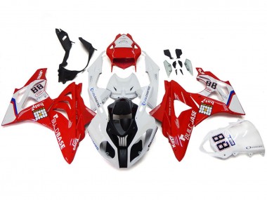 Best 2009-2014 BMW S1000RR Motorcycle Fairings - White Red UK