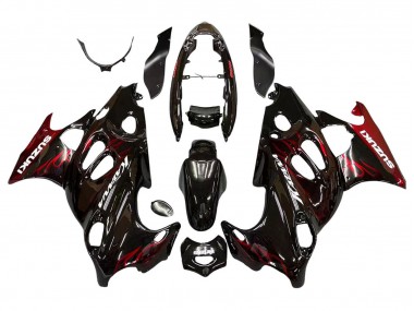 Best 2004-2006 Suzuki GSX600F/GSX750F Motorcycle Fairings - Glossy Black Red Flame UK