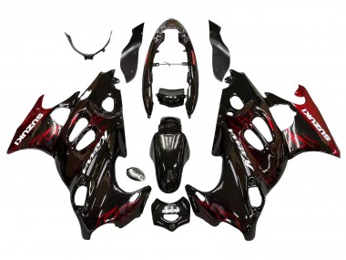 Best 2004-2006 Suzuki GSX600F/GSX750F Motorcycle Fairings - Glossy Black Red Flame UK
