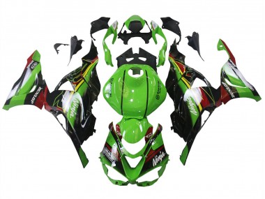 Best 2023-2025 Kawasaki ZX6R Motorcycle Fairings - Green Black Red Yellow Dunlop UK