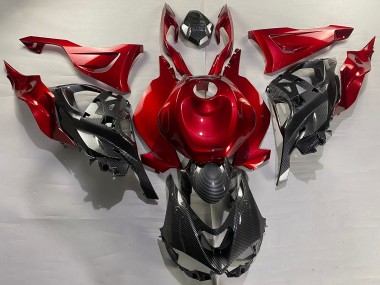 Best 2023-2025 Kawasaki ZX6R Motorcycle Fairings - Red Carbon Fiber UK