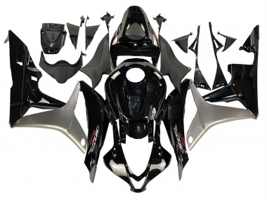 Best 2007-2008 Honda CBR600RR Motorcycle Fairing Kits - Silver Glossy Black UK