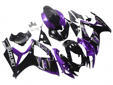 Best 2006-2007 Suzuki GSXR 600 / GSXR 750 Motorcycle Fairing Kits - Purple Glossy Black UK