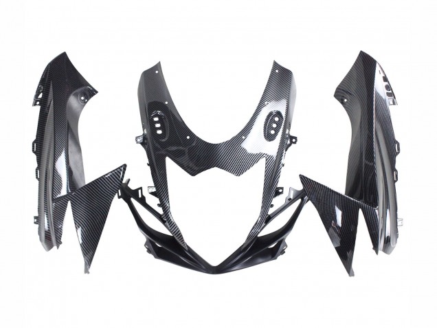 2011-2024 Suzuki GSXR 600 / GSXR 750 Motorcycle Fairings - Black Carbon Fiber Red UK