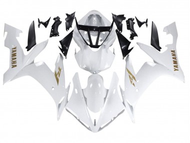 Best 2004-2006 Yamaha YZF 1000 R1 Motorcycle Fairings - White Gold Decals UK
