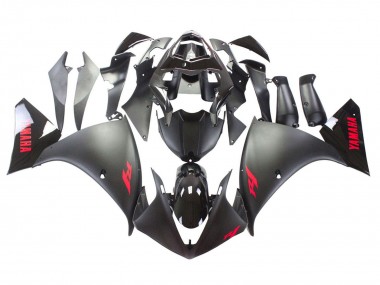 Best 2009-2011 Yamaha YZF 1000 R1 Motorcycle Fairing - Matte Black Red Decal UK