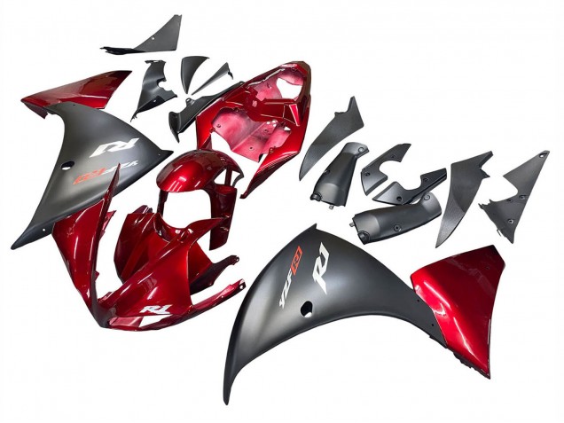 2009-2011 Yamaha YZF 1000 R1 Motorcycle Fairings - Red Matte Black UK