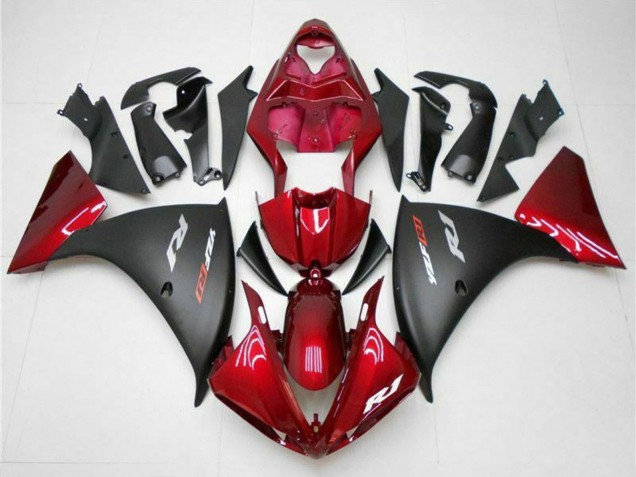 2009-2011 Yamaha YZF 1000 R1 Motorcycle Fairings - Red Matte Black UK