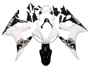 Best 2003-2004 Yamaha YZF R6 Motorcycle Fairing - White Glossy Black UK