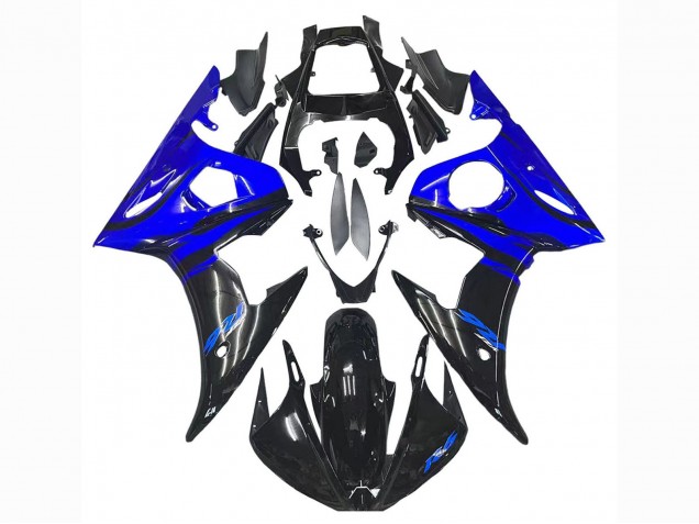 2003-2004 Yamaha YZF R6 Motorcycle Fairing - Blue Glossy Black UK