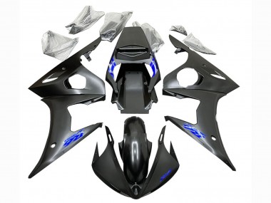 Best 2003-2004 Yamaha YZF R6 Motorcycle Fairings - Matte Black Blue UK